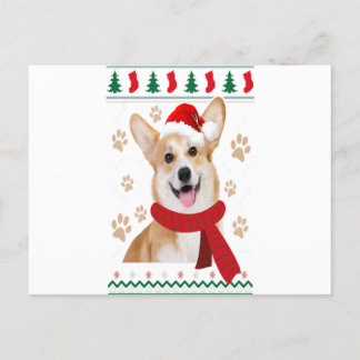 Corgi Christmas Dog Boys Kids Girls Merry Christm Announcement Postcard