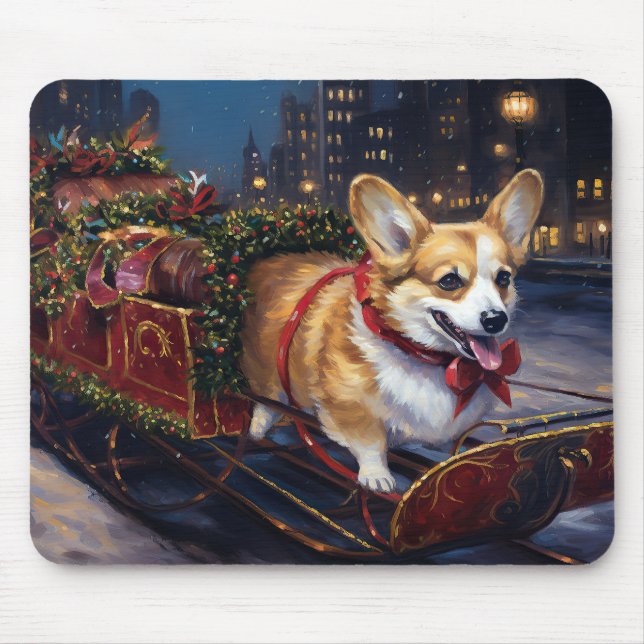 Corgi Christmas Festive Season Mouse Pad (Front)