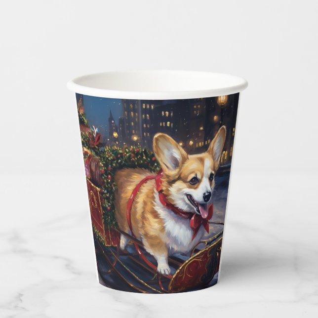 Corgi Christmas Festive Season Paper Cups (Front)