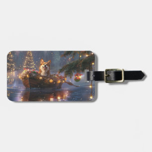 Corgi Christmas Festive Voyage Luggage Tag