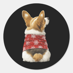 Corgi Christmas Lights Dog Lover Xmas Pajama Pullo Classic Round Sticker
