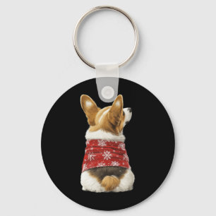 Corgi Christmas Lights Dog Lover Xmas Pajama Pullo Keychain