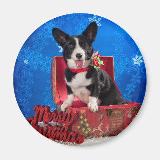 Corgi Christmas Magnet