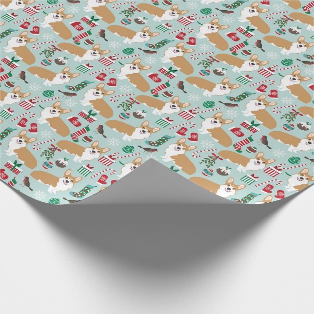 corgi christmas paper xmas gift wrap (Corner)