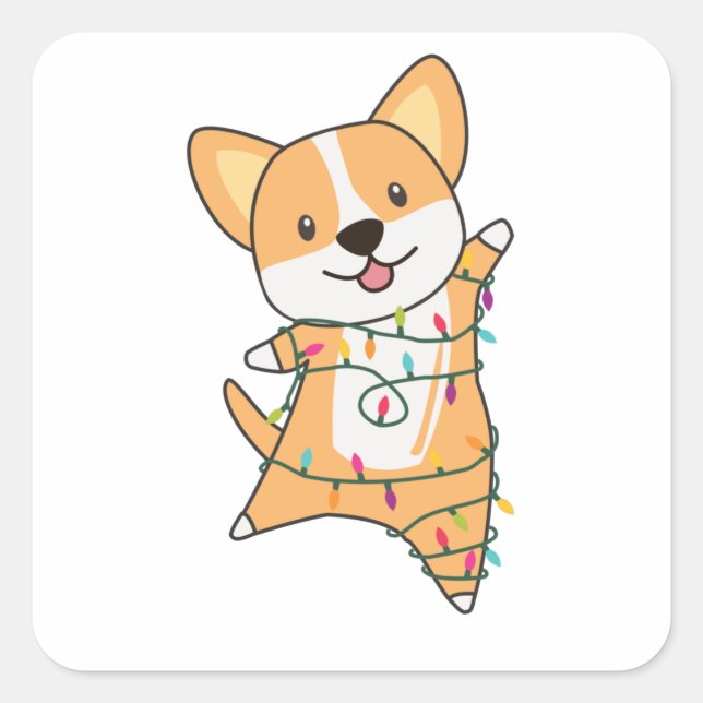 Corgi Christmas Snow Winter Animals Corgis Square Sticker (Front)