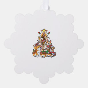 Corgi Christmas Tree Dog Santa Merry Corgmas Xmas  Ornament Card