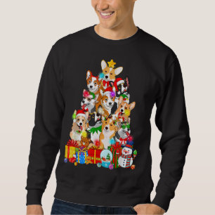 Corgi Christmas Tree Lights Funny Puppy Corgi Dog Sweatshirt