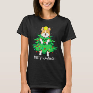 Corgi Christmas Tree Mom Dad Dog Women Men T-Shirt