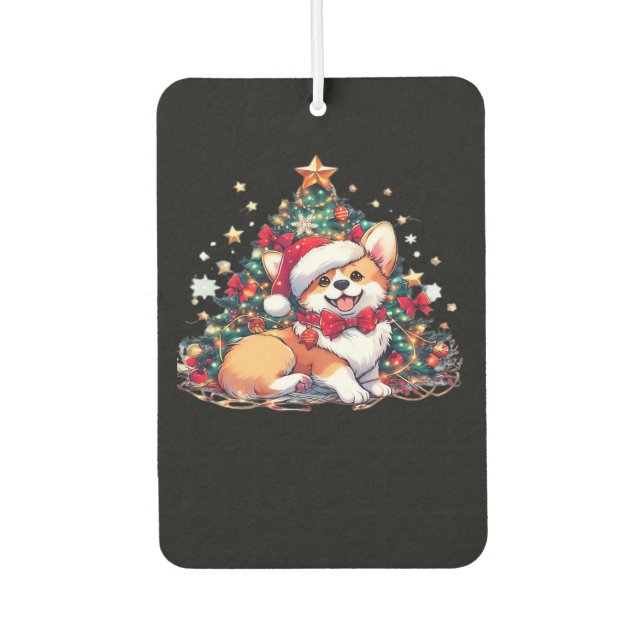 Corgi Christmas Tree Oversized T-Shirt Air Freshener (Front)