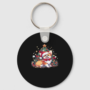Corgi Christmas Tree Oversized T-Shirt Keychain