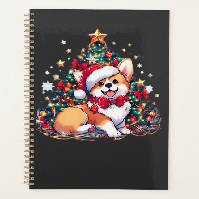 Corgi Christmas Tree Oversized T-Shirt Planner (Front)