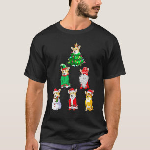 Corgi Christmas Tree Santa Gnomes Elf Costume Dog T-Shirt