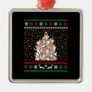 Corgi Christmas Tree Ugly Christmas Metal Ornament