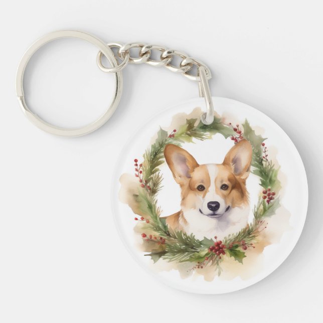 Corgi Christmas Wreath Festive Pup (Devant)