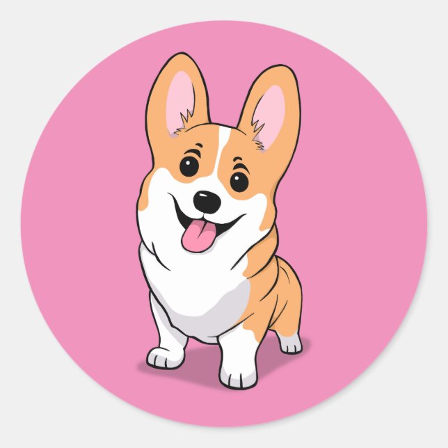 Corgi Classic Round Sticker (Front)
