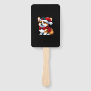 Corgi Claus A Pawsitively Merry Christmas Classic  Hand Fan