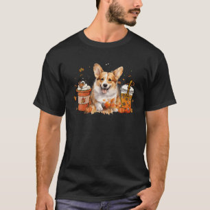 Corgi Coffee Warm Cozy Fall Autumn Vibes T-Shirt