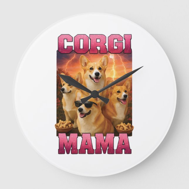 Corgi Copy Copy Large Clock (Front)