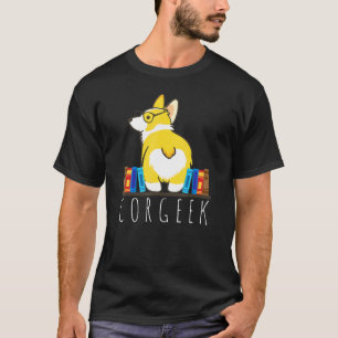 Corgi Corgeek Book Nerd Geek Dog T-Shirt