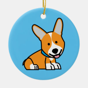 Corgi Corgis dog puppy doggy happy Pembroke Welsh Ceramic Ornament