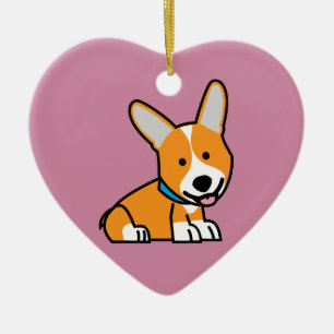 Corgi Corgis dog puppy doggy happy Pembroke Welsh Ceramic Ornament
