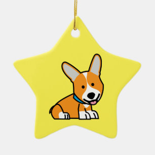 Corgi Corgis dog puppy doggy happy Pembroke Welsh Ceramic Ornament