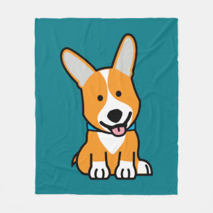Corgi Corgis dog puppy doggy happy Pembroke Welsh Fleece Blanket