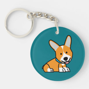 Corgi Corgis dog puppy doggy happy Pembroke Welsh Keychain