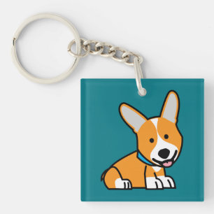 Corgi Corgis dog puppy doggy happy Pembroke Welsh Keychain