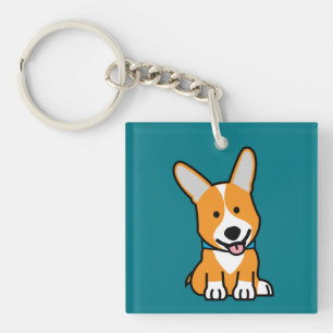 Corgi Corgis dog puppy doggy happy Pembroke Welsh Keychain
