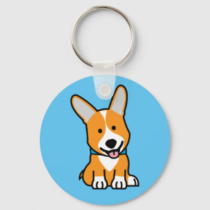Corgi Corgis dog puppy doggy happy Pembroke Welsh Keychain