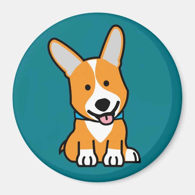 Corgi Corgis dog puppy doggy happy Pembroke Welsh Magnet (Front)
