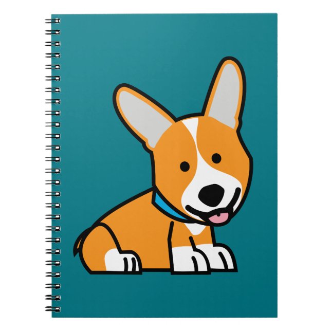 Corgi Corgis dog puppy doggy happy Pembroke Welsh Notebook (Front)