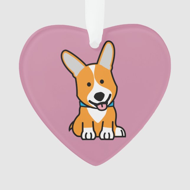Corgi Corgis dog puppy doggy happy Pembroke Welsh Ornament (Front)