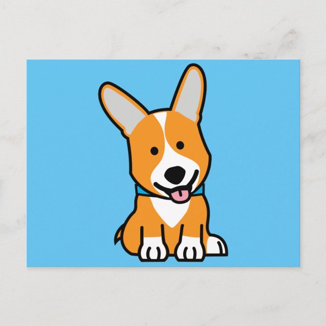 Corgi Corgis dog puppy doggy happy Pembroke Welsh Postcard (Front)