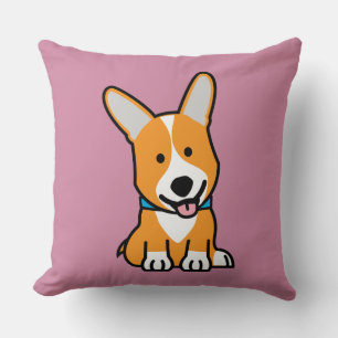 Corgi Corgis dog puppy doggy happy Pembroke Welsh Throw Pillow