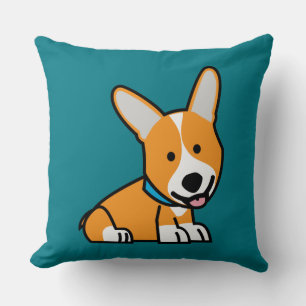 Corgi Corgis dog puppy doggy happy Pembroke Welsh Throw Pillow