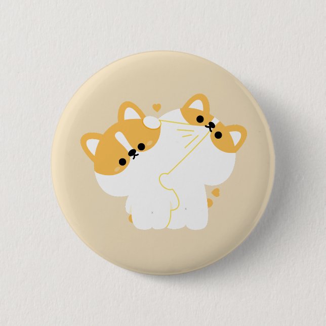 Corgi Couple 2 Inch Round Button (Front)