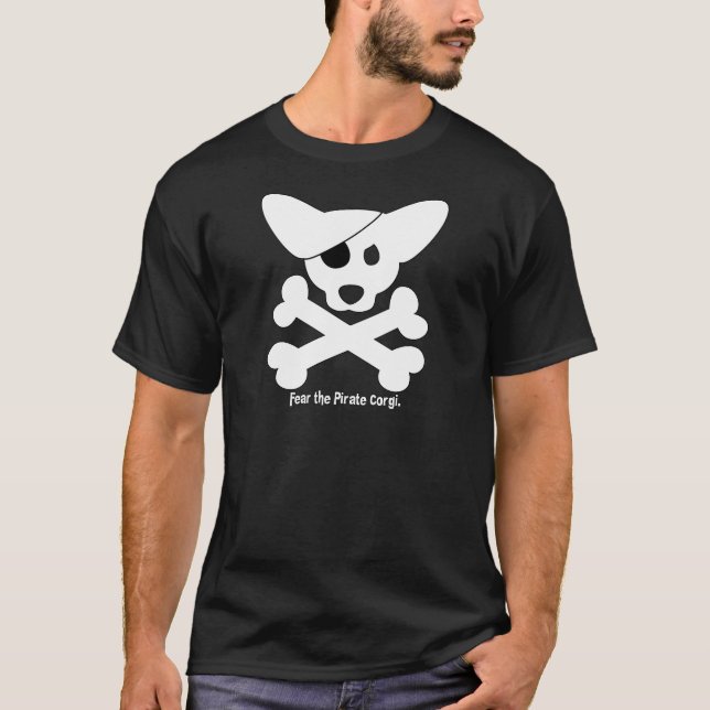 Corgi crâne et T-shirt d'os croisés (Devant)