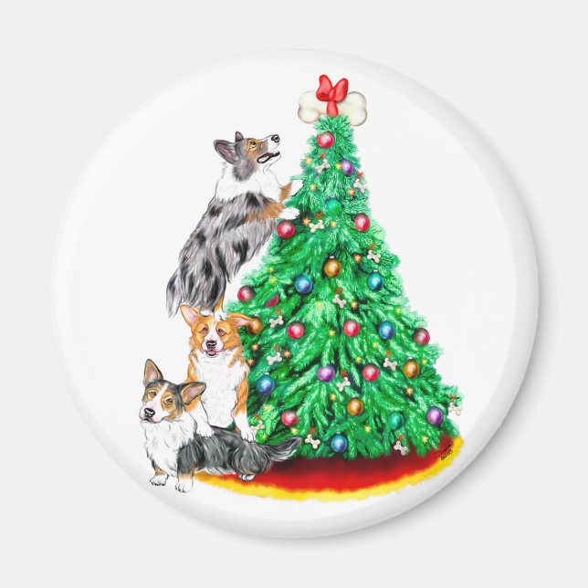 Corgi Cristmas Reach Goals Magnet (Front)