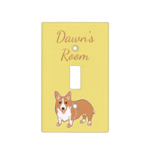 Corgi Custom Sunshine Yellow Light Switch Cover