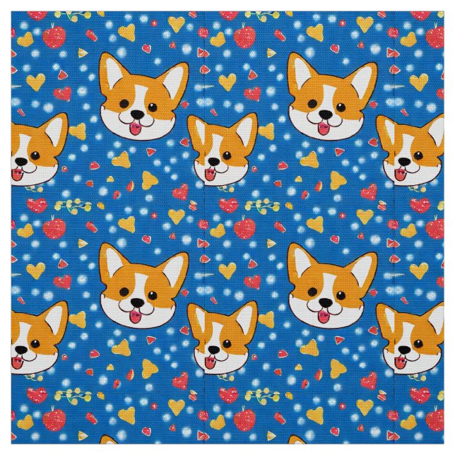 corgi cuteness fabric (Swatch)