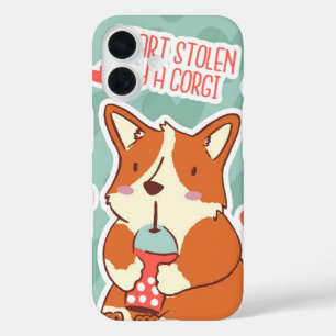Corgi Cutie Boba Love Funny Dog Phone iPhone 16 Case