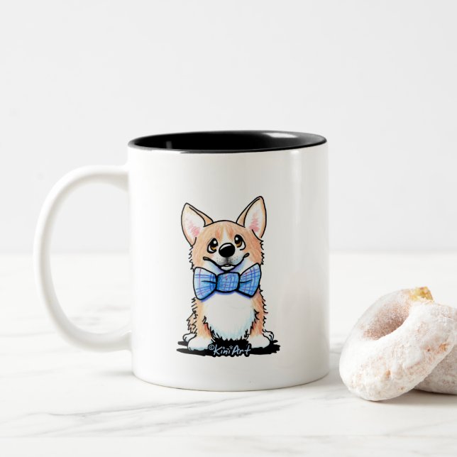 Corgi Cutie Two-Tone Coffee Mug (With Donut)