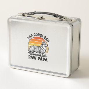 Corgi Dad Shirt Vintage Sunset Dog Papa Gift_1 Metal Lunch Box