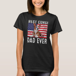 Corgi Dad Usa American Flag Corgi Dog  Owner T-Shirt