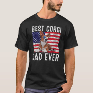 Corgi Dad Usa American Flag Corgi Dog Owner T-Shirt
