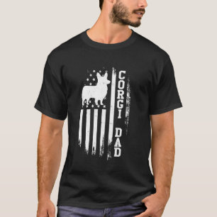 Corgi Dad Vintage American Flag Patriotic Corgi Do T-Shirt