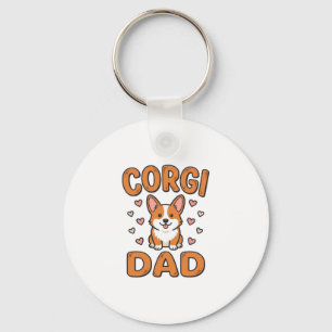 Corgi Dad Vintage Engraving Dog Lover Shirt_1 Keychain
