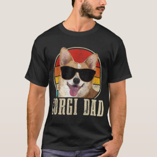 Corgi Dad Vintage Sunglasses Funny Corgi Dog Owner T-Shirt